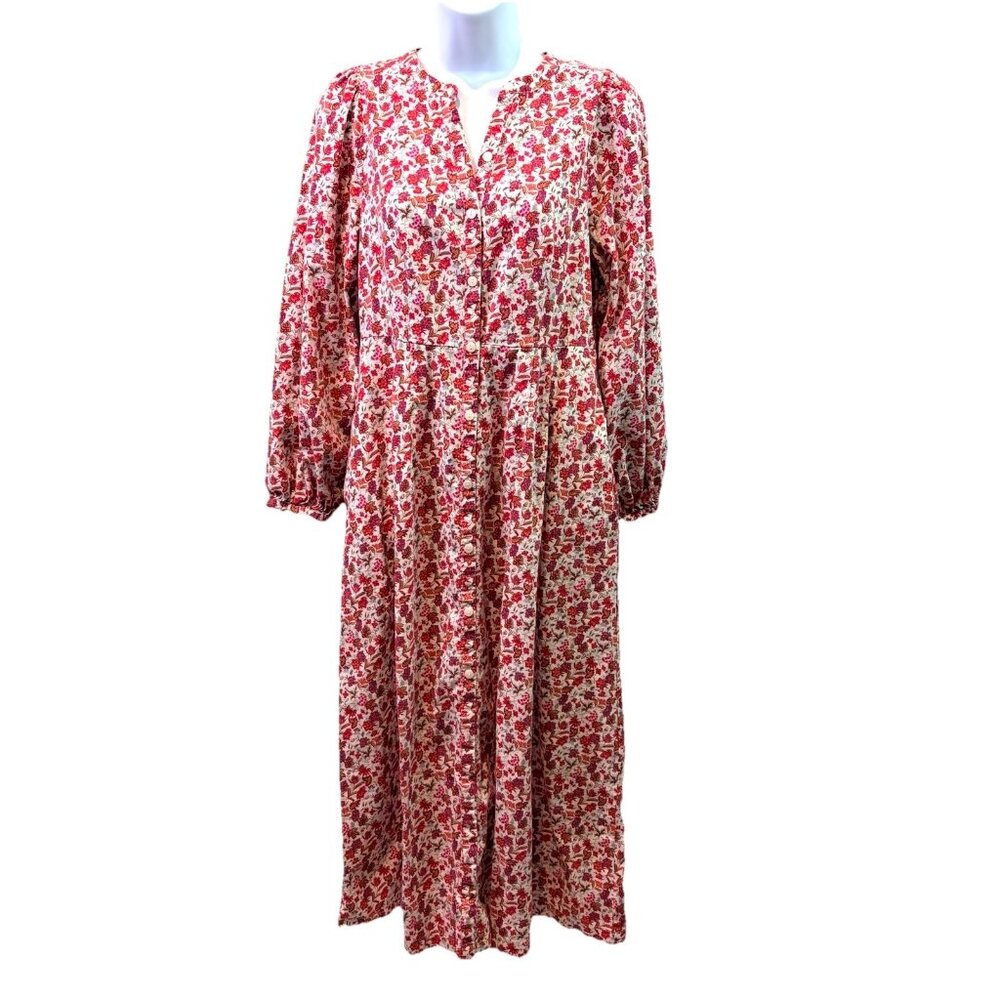 Universal Thread Womens Dress Red Floral Maxi Prairie Boho Cottagecore Sz S